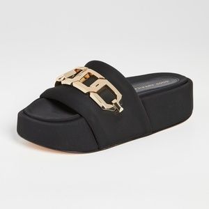 NWT Good American Chain Platform Slides Sandals
